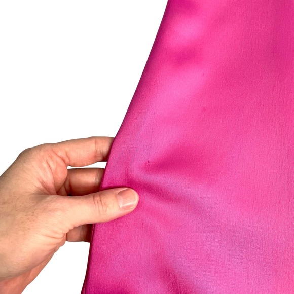 Anthropologie Scalloped satin Skirt Size 2 hot‎ Pink Rhinestone Y2K glam Barbie - Picture 6 of 10